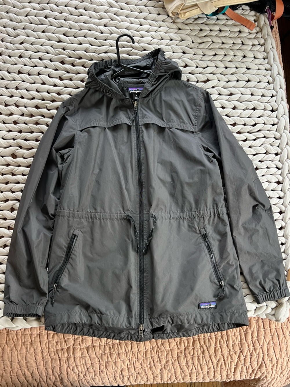 Patagonia Women’s Charcoal Hooded Rain Shell